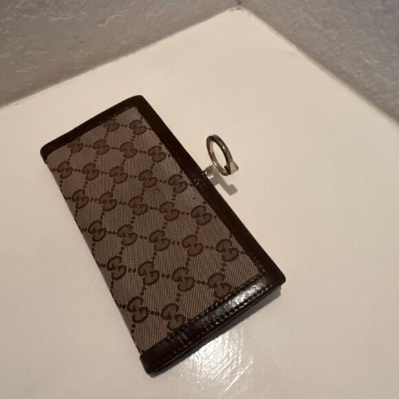 Gucci Foldover Long GG Monogram Logo Canvas Brown PROJECT TLC READ - Picture 6 of 15